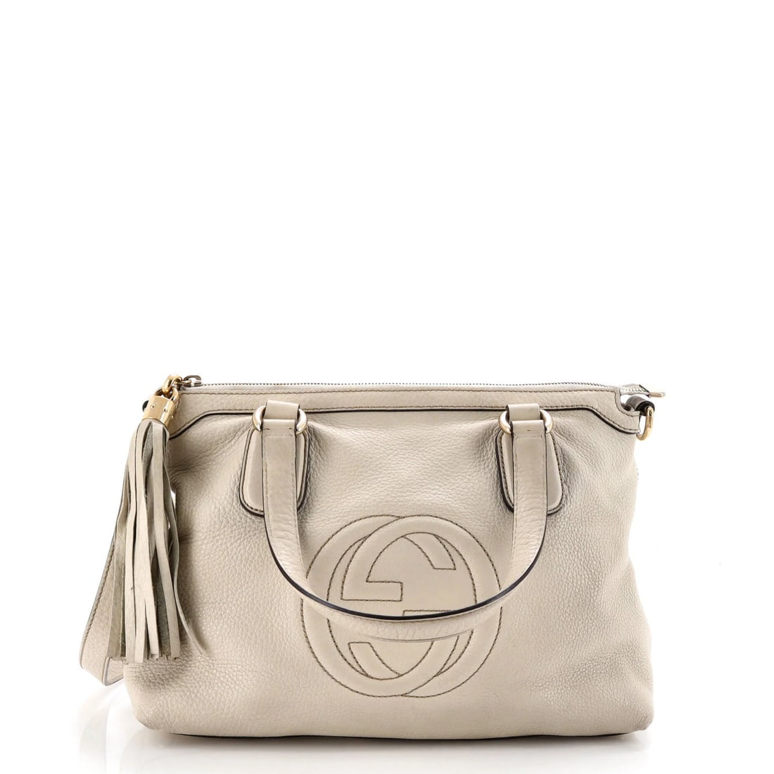 Small leather handle top bag convertible Gucci Soho: Small leather handle top bag convertible Gucci Soho Small leather handle top bag convertible Gucci Soho, featuring a neutral exterior and gold-tone hardware, boasts a classic convertible design with a