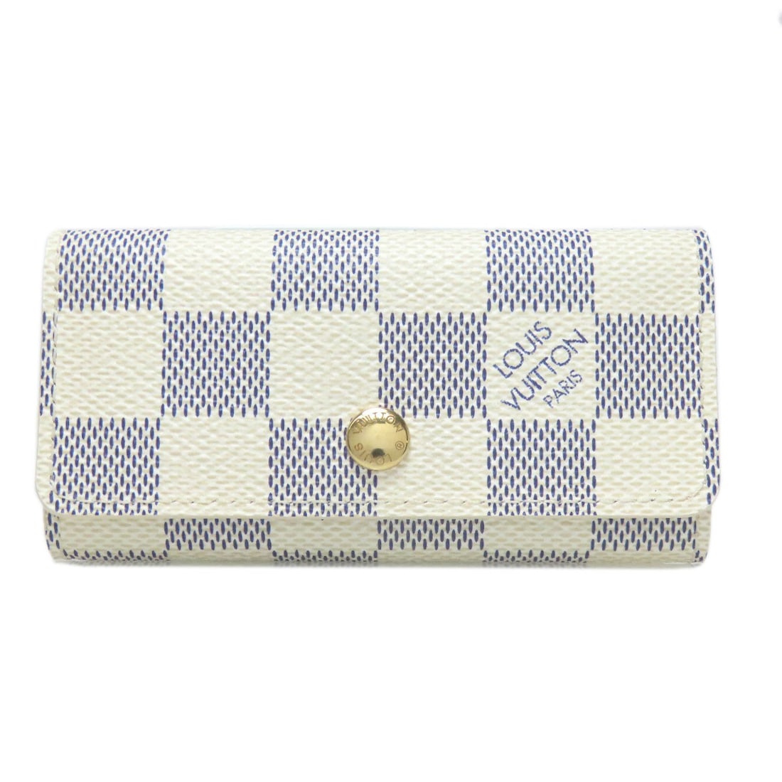Multicles4 Damier Canvas Key Holder Louis Vuitton N60020: Multicles4 Damier Canvas Key Holder Louis Vuitton N60020 White Damier canvas key holder from LOUIS VUITTON, a classic accessory with a timeless design. This key holder features a signature and is made