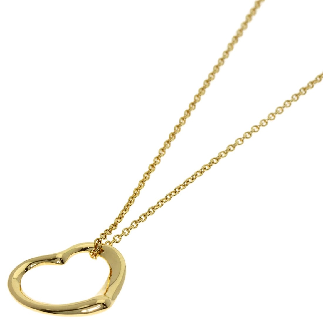 Yellow Gold Necklace Tiffany&Co Open Heart K18: Yellow Gold Necklace Tiffany&Co Open Heart K18 Yellow Gold Necklace Tiffany&Co Open Heart K18K18 yellow gold necklace from Tiffany&Co, featuring an open heart design. This 16.1-inch long necklace