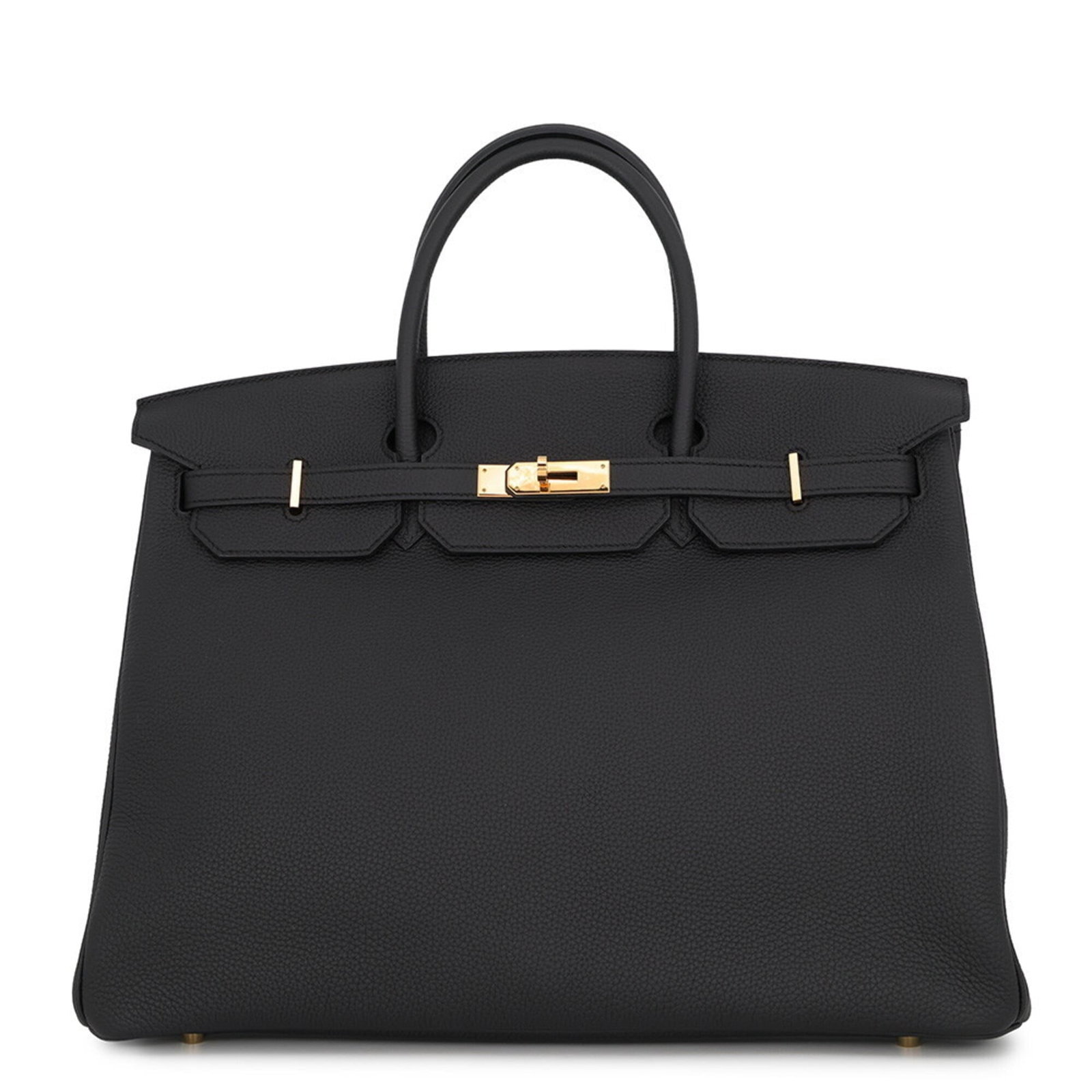 Hermes Handbag Togo Leather: Hermes Handbag Togo Leather Togo leather craftsmanship from the renowned French brand, Hermes, is showcased in this sleek black handbag. Measuring 30cm x 40cm x 20cm, it offers a stylish and compact d