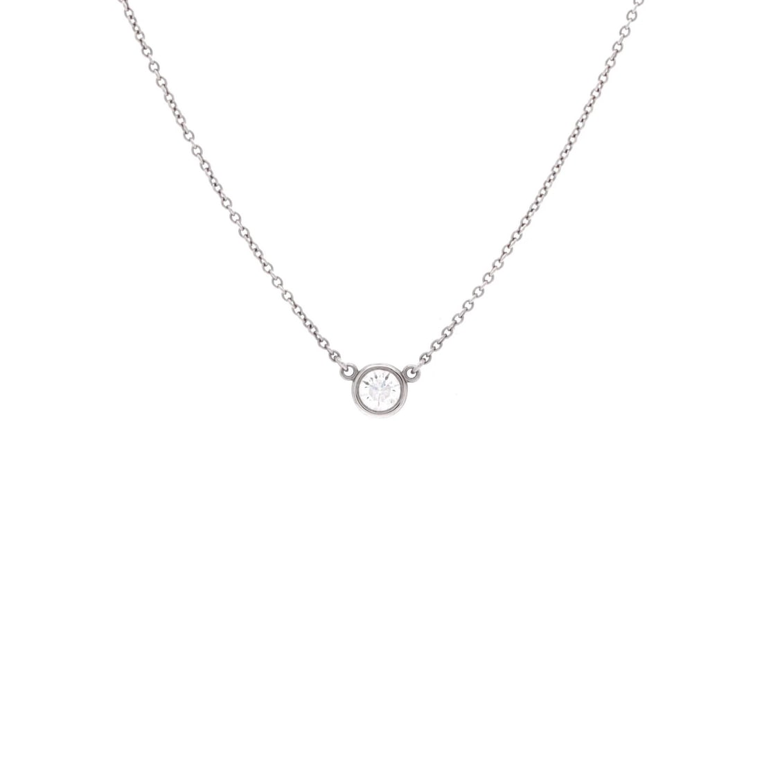 Diamonds Elsa Peretti Pendant Necklace Platinum Yard By The: Diamonds Elsa Peretti Pendant Necklace Platinum Yard By The Tiffany & Co.'s Elsa Peretti Diamonds By The Yard Pendant Necklace in platinum is a stunning piece featuring a 0.20-0.29ct diamond. The plat