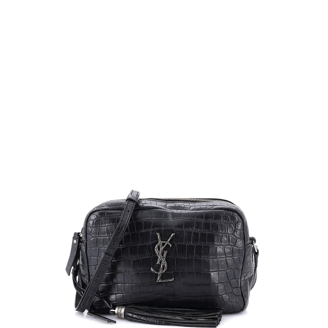 Crocodile leather small bag Lou camera Saint Laurent: Crocodile leather small bag Lou camera Saint Laurent Small Crocodile Embossed Leather Saint Laurent Lou Camera Cross Body Bag in Black. This Saint Laurent Lou Camera bag features a classic cross body 