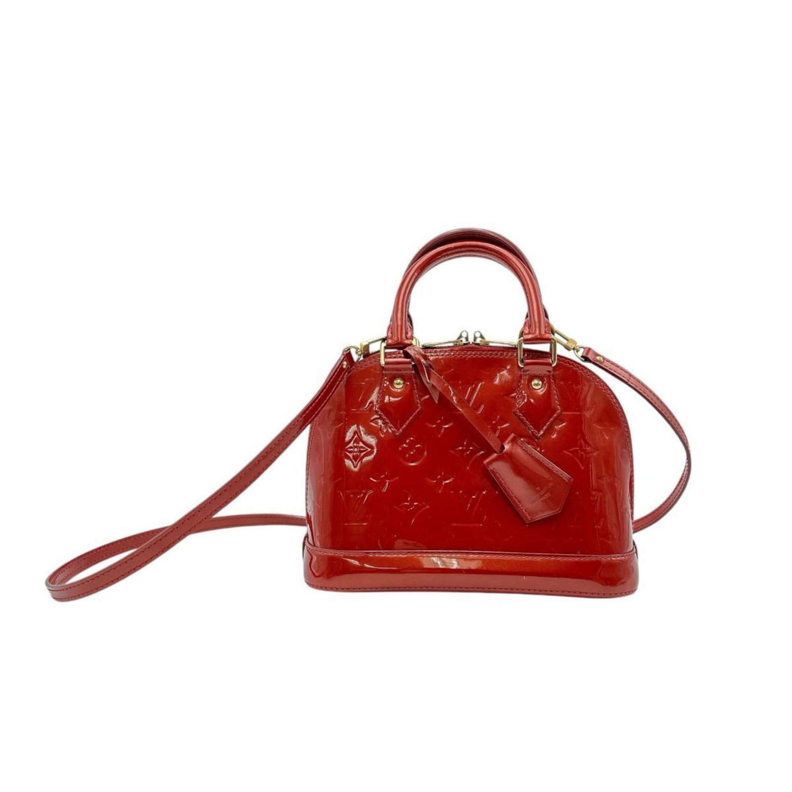 Vuitton Handbag Monogram Vernis Louis: Vuitton Handbag Monogram Vernis Louis Monogram Vernis Louis Vuitton Handbag in Red features a striking red color and iconic Monogram Vernis pattern, adding a touch of elegance to any outfit. This styl
