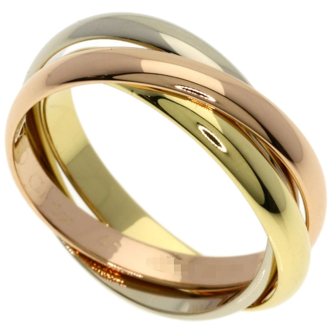 Sm Trinity Cartier Ring K18 Gold Yellow White: Sm Trinity Cartier Ring K18 Gold Yellow White K18 gold yellow and white Cartier ring in excellent condition, featuring the iconic brand style with a 4.5 US ring size. This beautiful piece is made