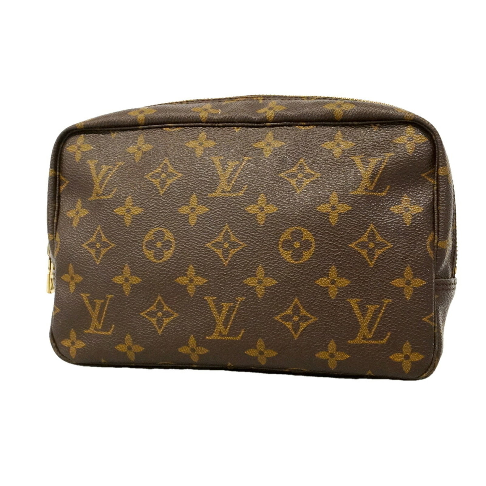 Louis Vuitton Pouch: Louis Vuitton Pouch Brown Louis Vuitton Pouch with Classic Design. This 15cm x 22.5cm x 6cm pouch features the iconic Louis Vuitton brand and a timeless, brown color. Made with a durable design, it of
