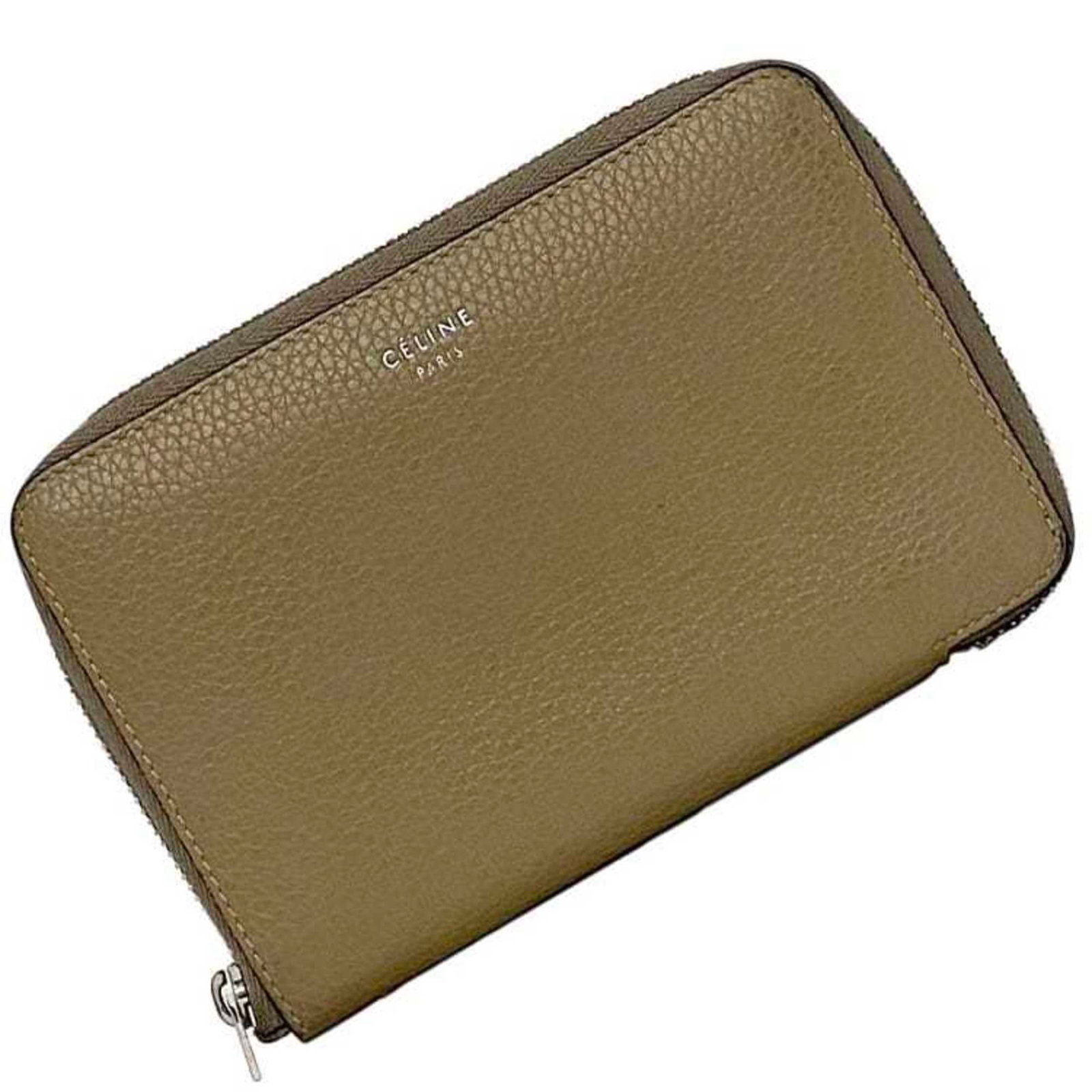 Celine Wallet (Bi-Fold) Leather: Celine Wallet (Bi-Fold) Leather The Celine bi-fold leather wallet is a sleek and sophisticated accessory, featuring a classic design with clean lines and a premium leather finish in beige. Measuring 9