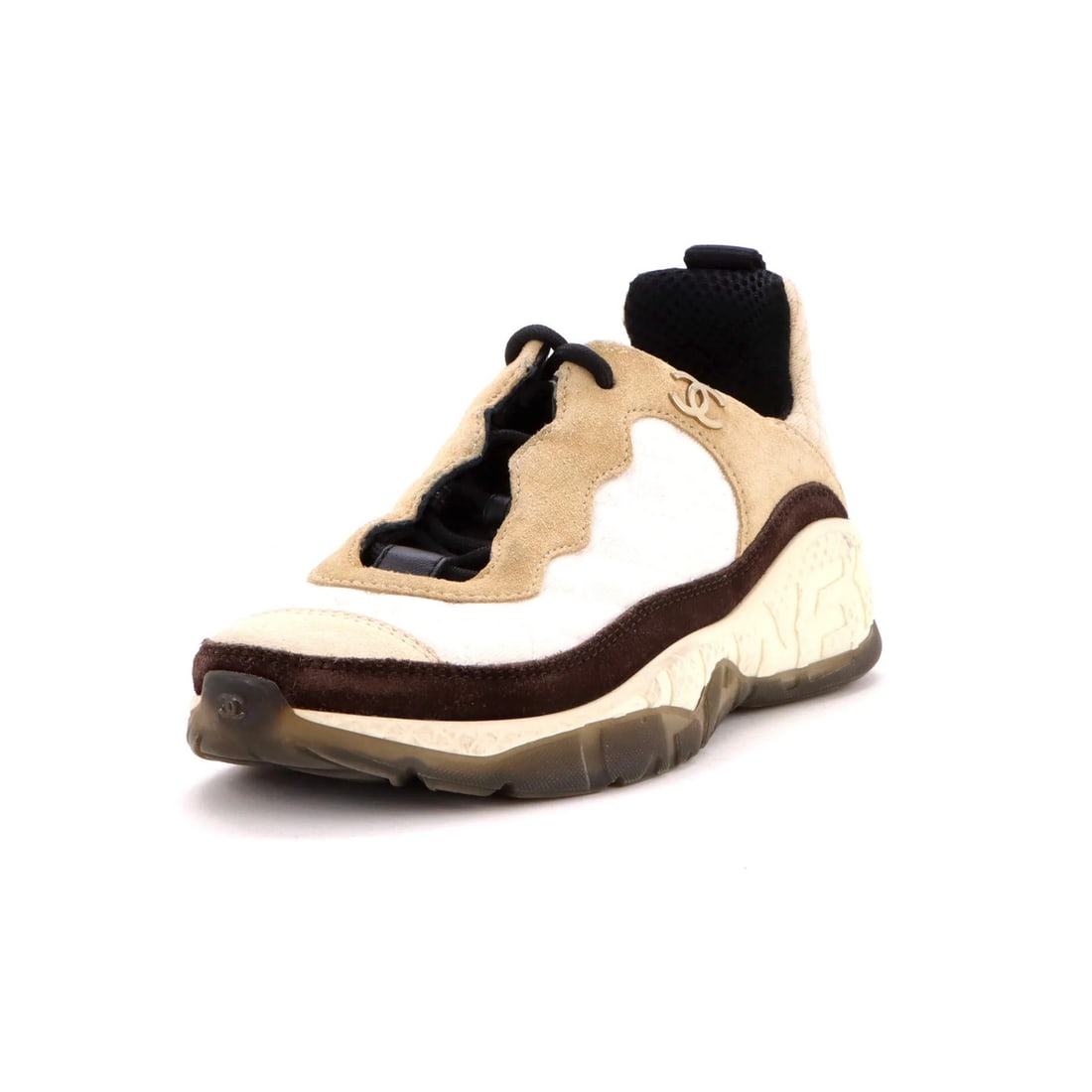 Women's CC Cap Toe Logo Quilted Suede Mixed Fibers Sneakers Chanel (1 of 6)