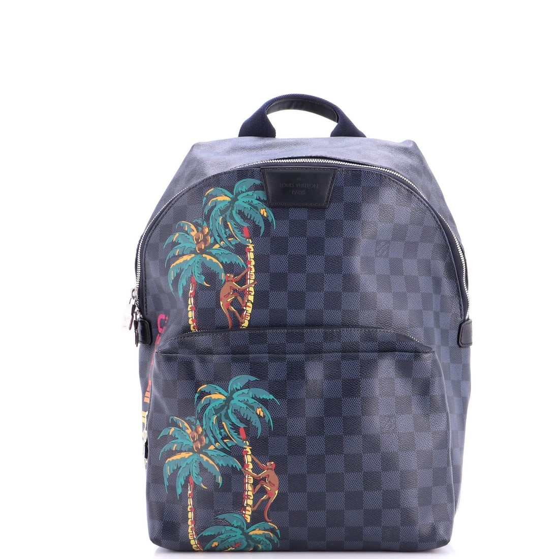 Louis Vuitton Apollo Backpack Limited Edition Damier Cobalt Jungle: Louis Vuitton Apollo Backpack Limited Edition Damier Cobalt Jungle Black canvas coated leather Louis Vuitton Apollo Backpack Limited Edition Damier Cobalt Jungle with heavy cracking exterior,
