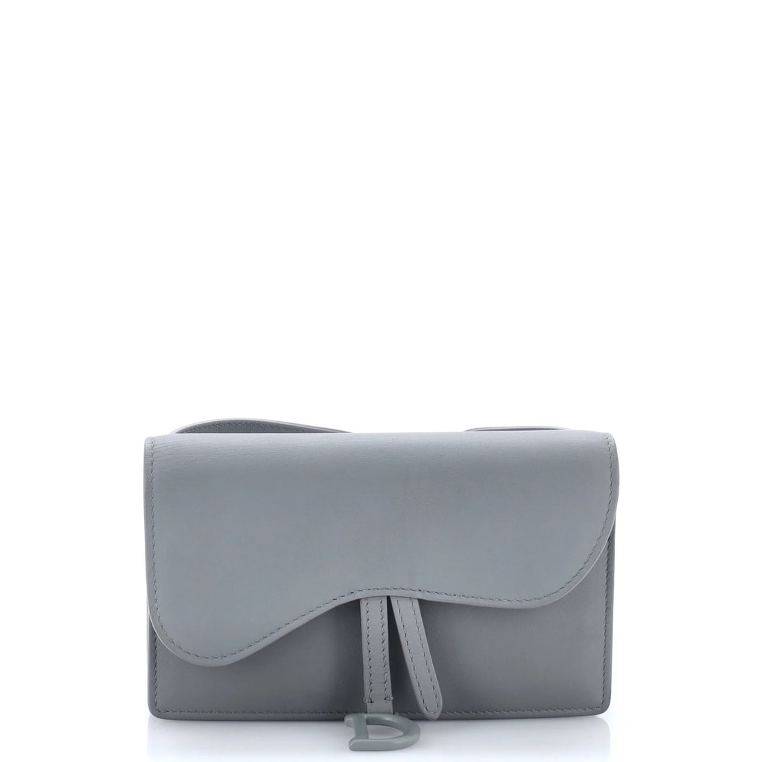 Christian Dior Saddle Rectangular Leather Belt Bag: Christian Dior Saddle Rectangular Leather Belt Bag Christian Dior Saddle Rectangular Leather Belt Bag features a sleek gray exterior with minor scuffs and edge wear, complemented by gold hardware and 