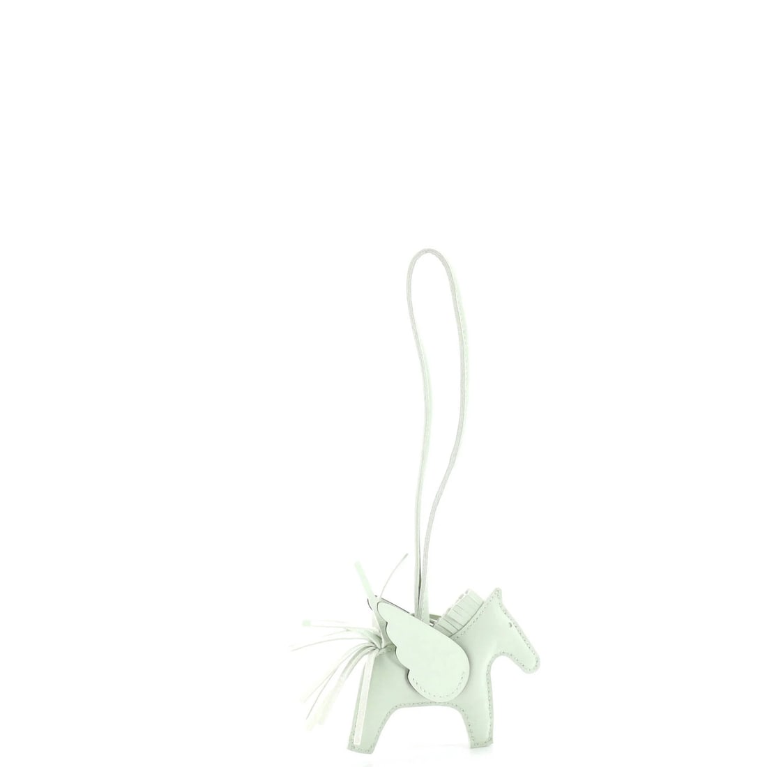 Pegase Rodeo Leather Charm Bag Monochrome Hermes: Pegase Rodeo Leather Charm Bag Monochrome Hermes The Pegase Rodeo Leather Charm Bag Monochrome Hermes is a stylish accessory featuring a green leather exterior and interior, measuring 3" x 3.5" x 1".