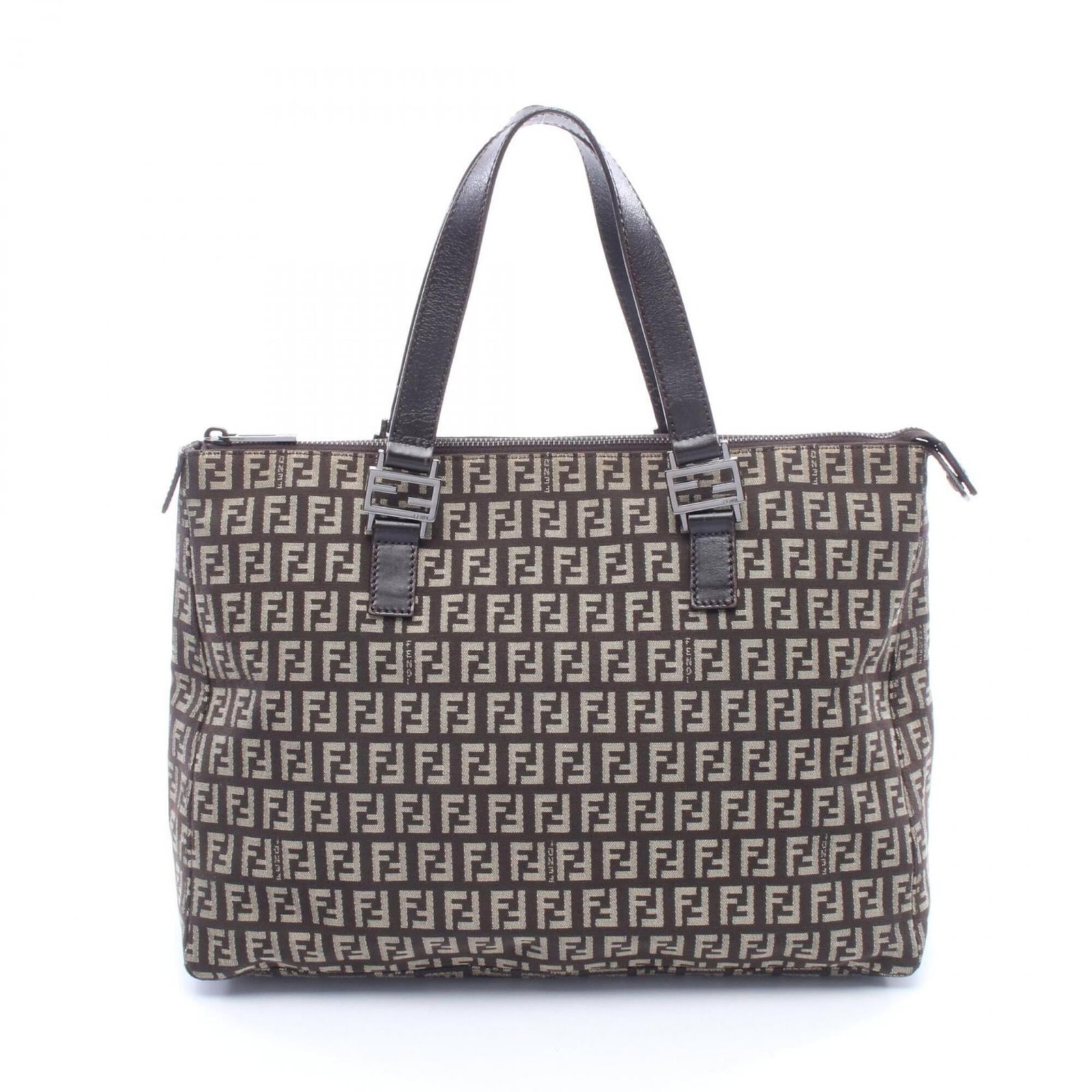 Canvas leather Fendi bag tote: Canvas leather Fendi bag tote Canvas leather Fendi bag tote in beige and brown hues, measuring 24cm x 33cm x 11.5cm, features a unique canvas and leather combination. This stylish tote bag boasts a