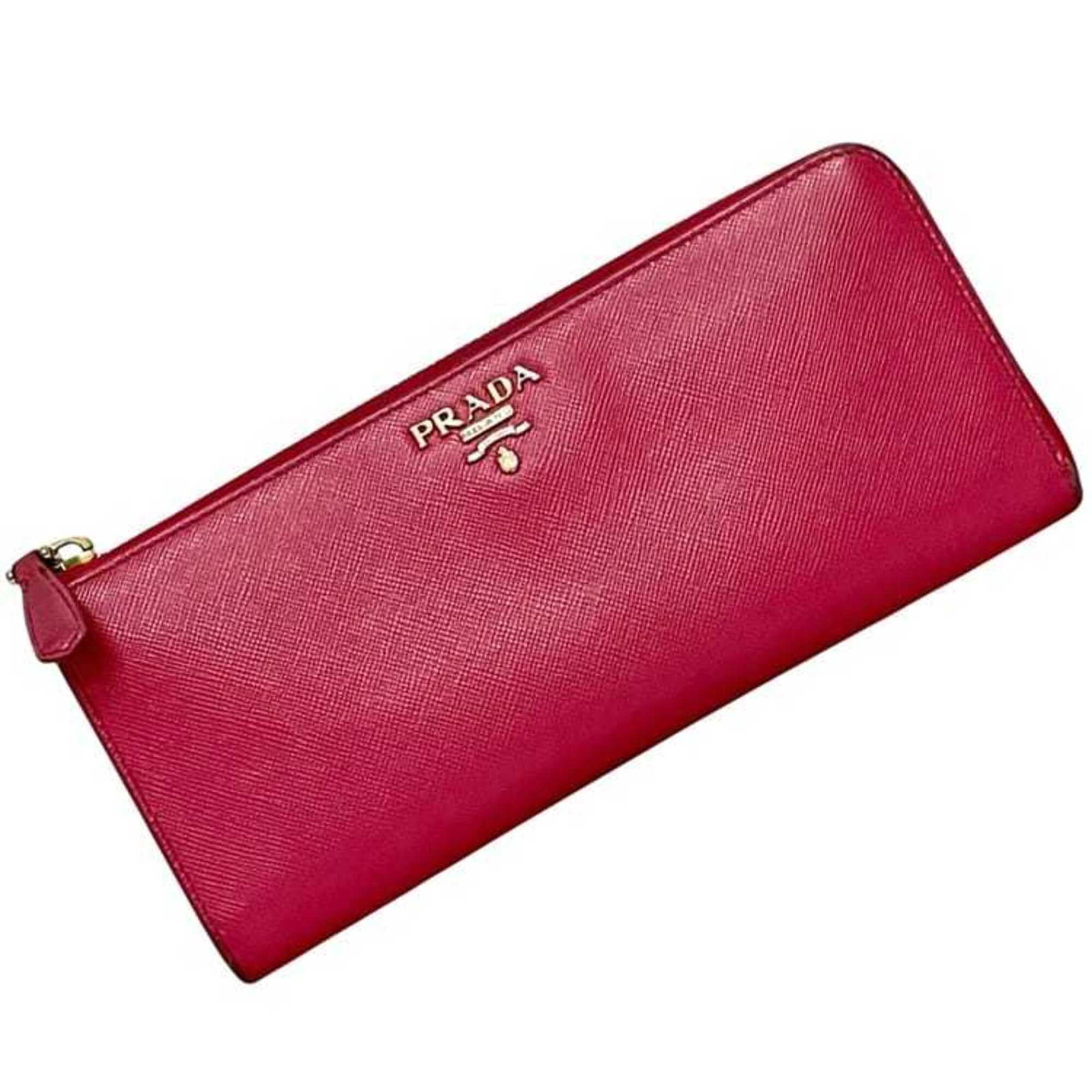 Prada Long Wallet (Bi-Fold) Leather: Prada Long Wallet (Bi-Fold) Leather Prada Long Wallet (Bi-Fold) Leather is a stylish and functional accessory, featuring a sleek bi-fold design made from high-quality leather. The wallet measures 9cm 