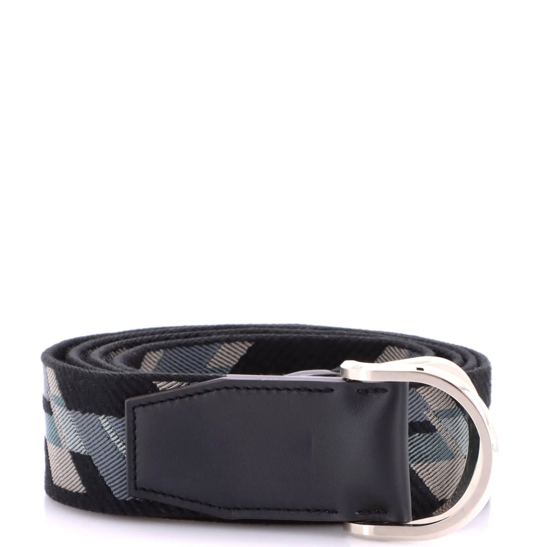 Hermes Double D Ring Belt Canvas Leather: Hermes Double D Ring Belt Canvas Leather Canvas and leather construction for a unique look. The Double D Ring Belt features a printed canvas and leather design in gray, with a 48" length and 1.5" widt