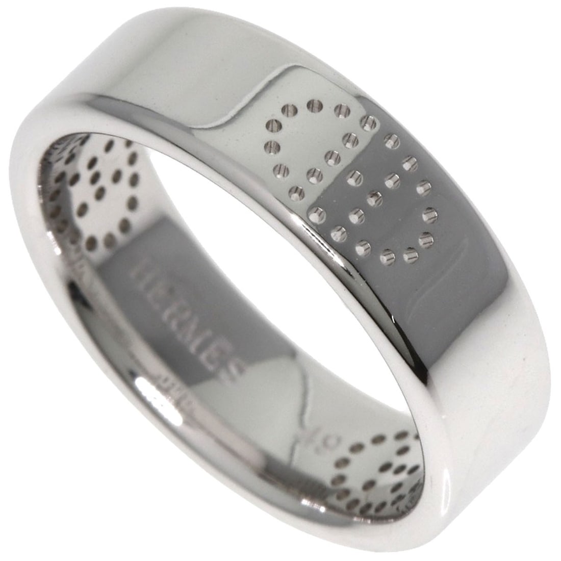 Eclipse Ring White Gold K18 Hermes #49: Eclipse Ring White Gold K18 Hermes #49 K18 White Gold Eclipse Ring by Hermes, a sleek and modern design featuring a silver metal exterior with a K18 purity. This ring is available in a size 5(US) and 