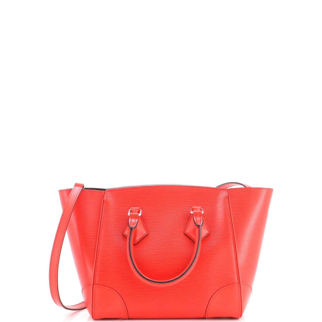 Vuitton Louis Epi Leather Tote Phenix PM: Vuitton Louis Epi Leather Tote Phenix PM The Louis Vuitton Phenix PM Tote in Red features Epi Leather exterior with a classic design, measuring 9" high, 10" wide, and 5" deep. Minor scuffs and creases