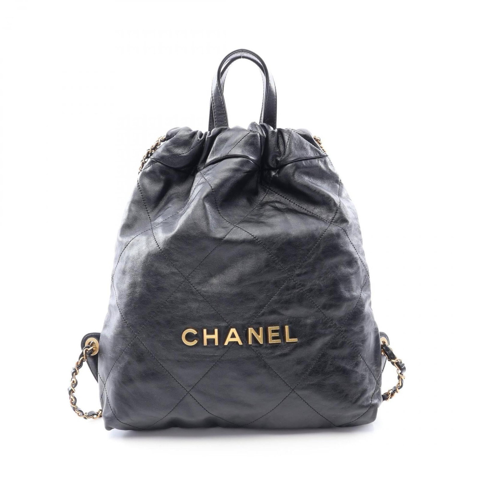 Backpack Leather By Chanel: Backpack Leather By Chanel Black leather backpack by Chanel, measuring 35cm x 28cm x 8cm. This classic design combines timeless style with sleek functionality. Item Specifics: Brand: Chanel Type: