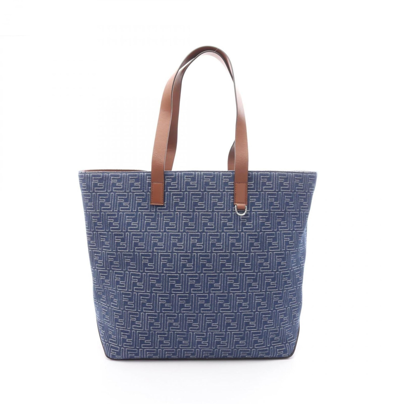 Canvas leather Fendi Handbag Tote: Canvas leather Fendi Handbag Tote Canvas leather Fendi Handbag Tote in blue and brown hues, featuring a unique canvas and leather combination. Measuring 38cm x 37.5cm x 17cm, this stylish tote bag