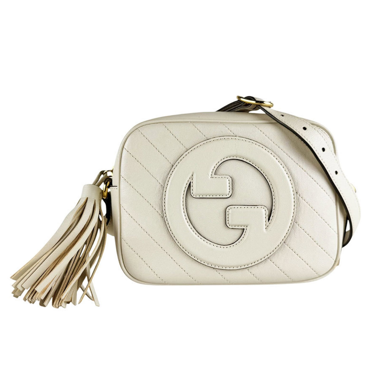 Shoulder Bag Leather: Shoulder Bag Leather Ivory leather shoulder bag from Gucci, crafted with a classic design and elegant proportions. Measuring 16cm x 20cm x 8cm, this stylish bag is made from high-quality leather and f