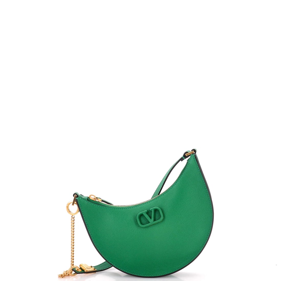 Garavani VLogo Mini Hobo Leather Valentino: Garavani VLogo Mini Hobo Leather Valentino The Garavani VLogo Mini Hobo Leather Valentino is a stylish and compact leather handbag with a rich green exterior and matching interior. Featuring a
