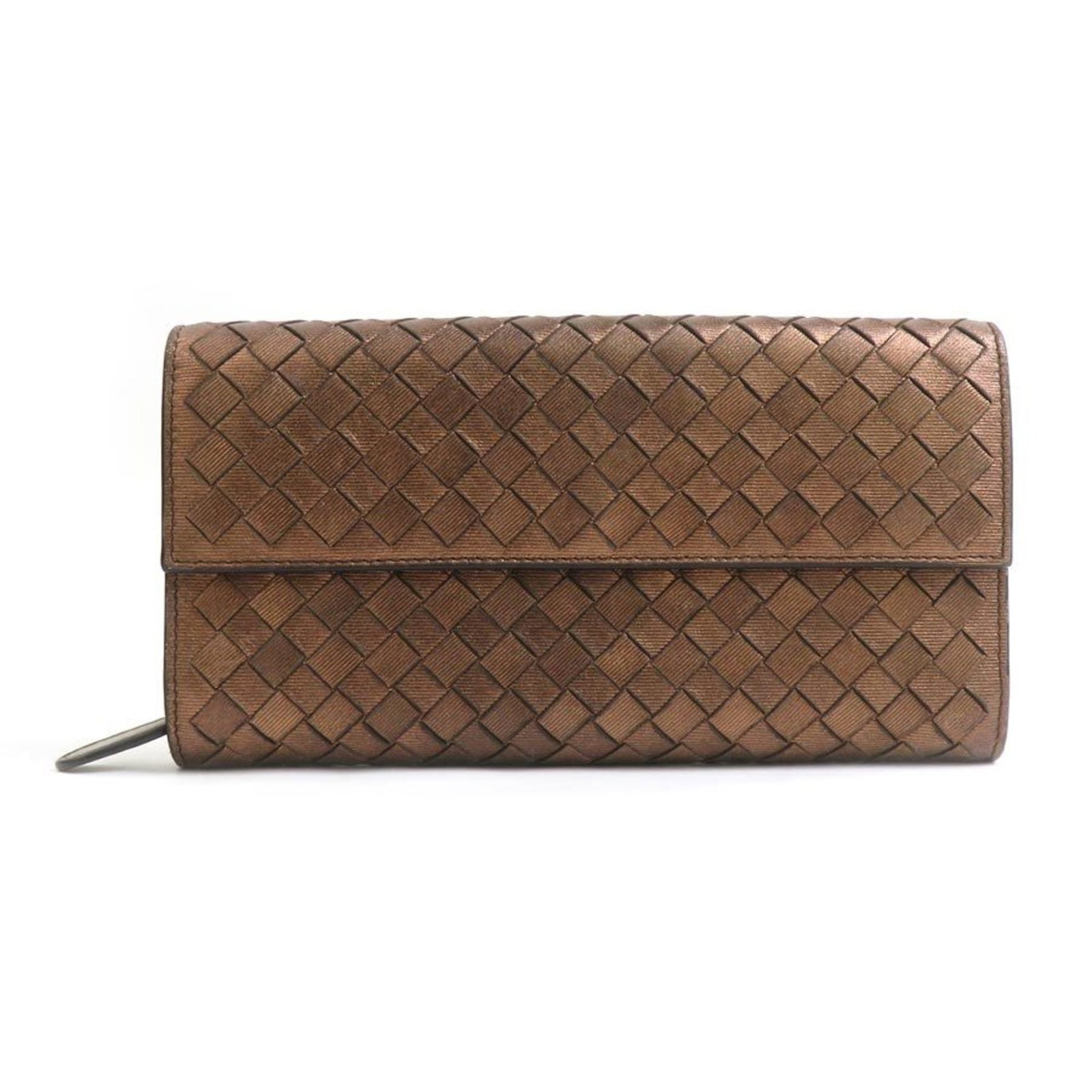 Intrecciato Bi-Fold Wallet Bottega Veneta: Intrecciato Bi-Fold Wallet Bottega Veneta Intrecciato Bi-Fold Wallet Bottega Veneta, a masterful blend of Italian craftsmanship and sleek design, boasts a metallic brown finish and signature