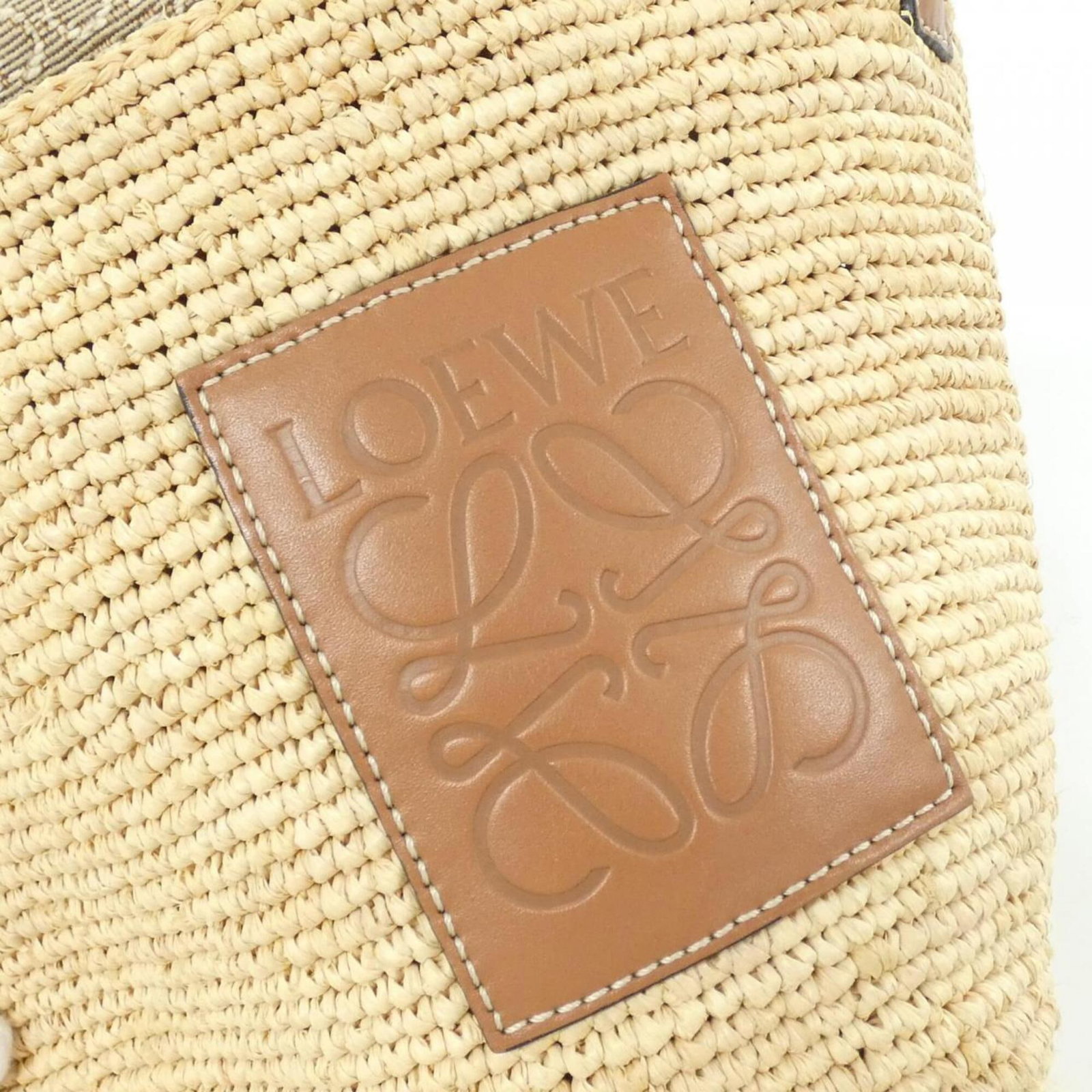 Shoulder Bag Raffia Canvas Loewe - 4