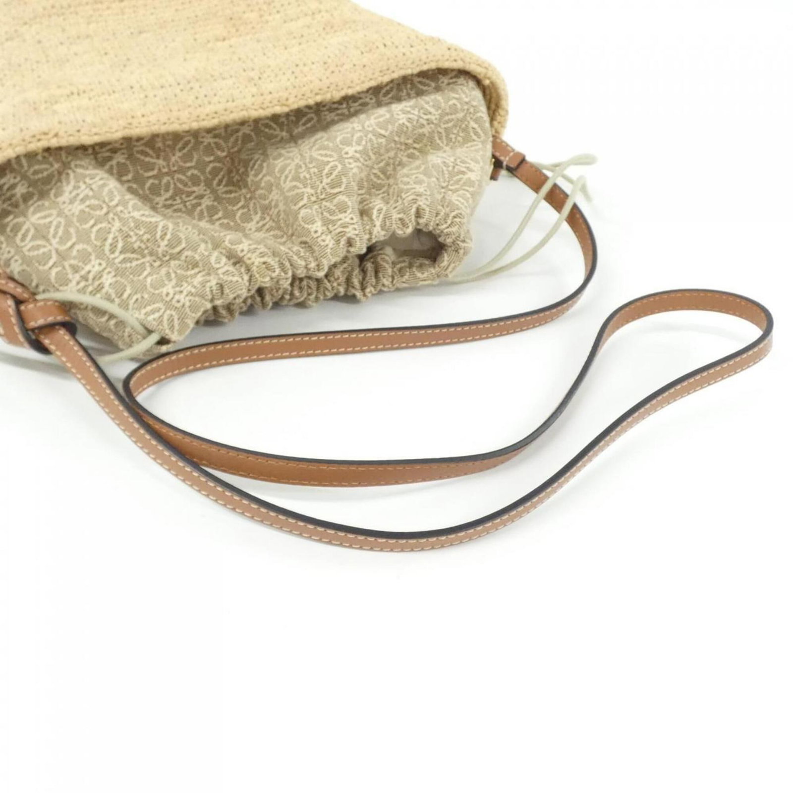 Shoulder Bag Raffia Canvas Loewe - 6
