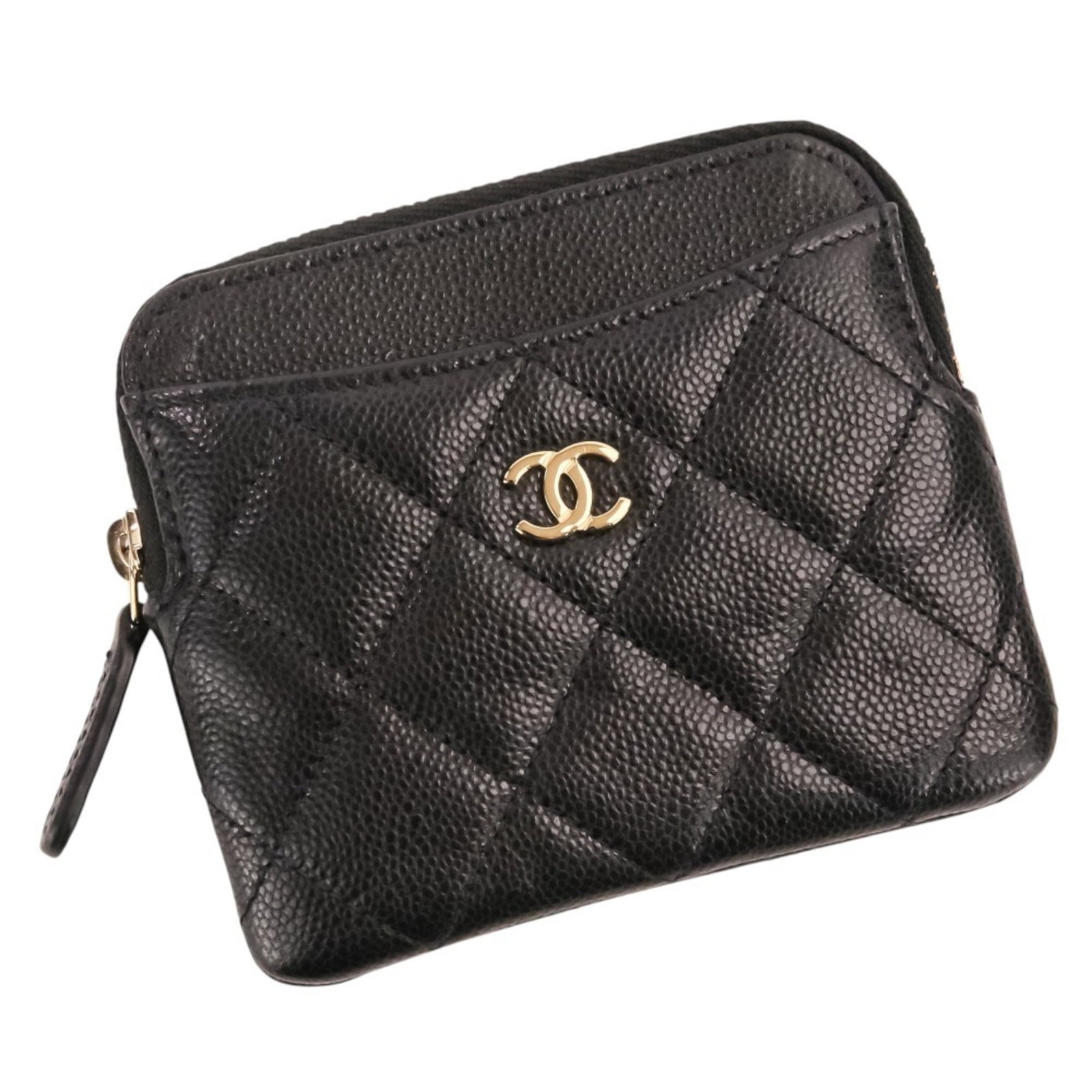 Coin Case Grained Calfskin by Chanel: Coin Case Grained Calfskin by Chanel Coin Case Grained Calfskin by Chanel is a sleek and sophisticated accessory. Made from high-quality grained calfskin, this coin case features a classic design