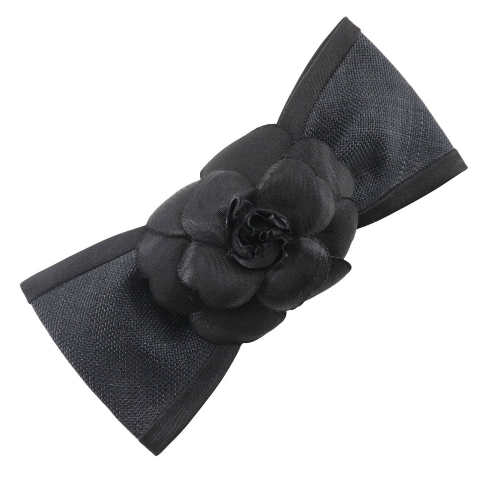 Chanel Ribbon Satin: Chanel Ribbon Satin Black satin ribbon from Chanel, measuring 7.5cm x 15cm. This ribbon is made from high-quality satin material and features a sleek, classic design. Item Specifics: Brand: Chanel