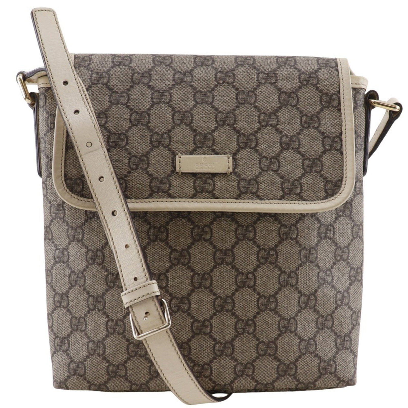 Gucci Supreme Gg Bag Shoulder: Gucci Supreme Gg Bag Shoulder The Gucci Supreme Gg Bag Shoulder boasts a timeless design with its iconic GG Supreme pattern, presented in a versatile beige hue. Measuring 25cm x 22cm x 4cm, this shoul