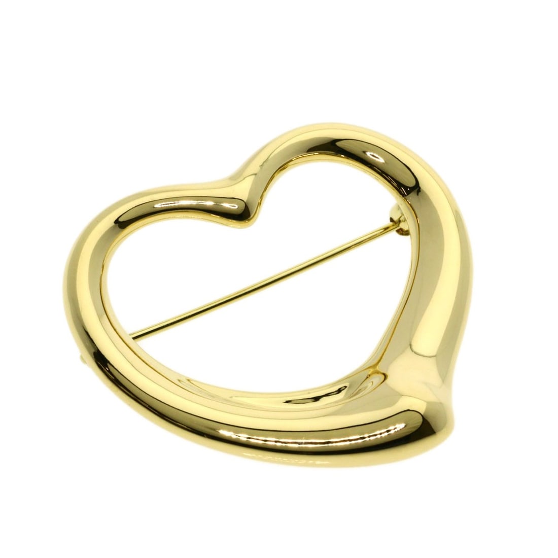 Open Heart Brooch Tiffany&Co. K18 Yellow Gold: Open Heart Brooch Tiffany&Co. K18 Yellow Gold Open Heart Brooch in K18 Yellow Gold features a striking design with a gold metal exterior, showcasing the purity of 18k gold. This elegant brooch boasts 