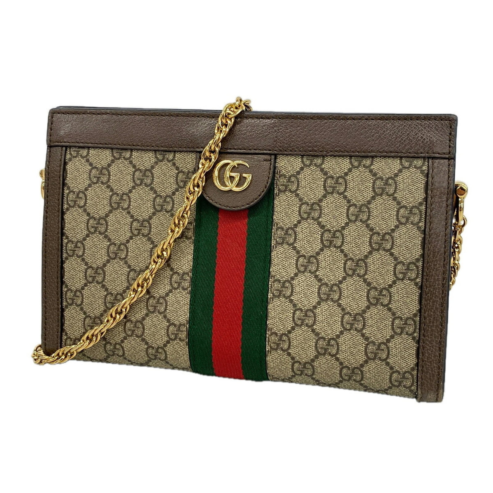 Shoulder Bag Pvc Gucci: Shoulder Bag Pvc Gucci This Gucci shoulder bag is made from PVC and features a classic design with a beige and brown color scheme. The gold hardware adds a touch of luxury to this stylish accessory,