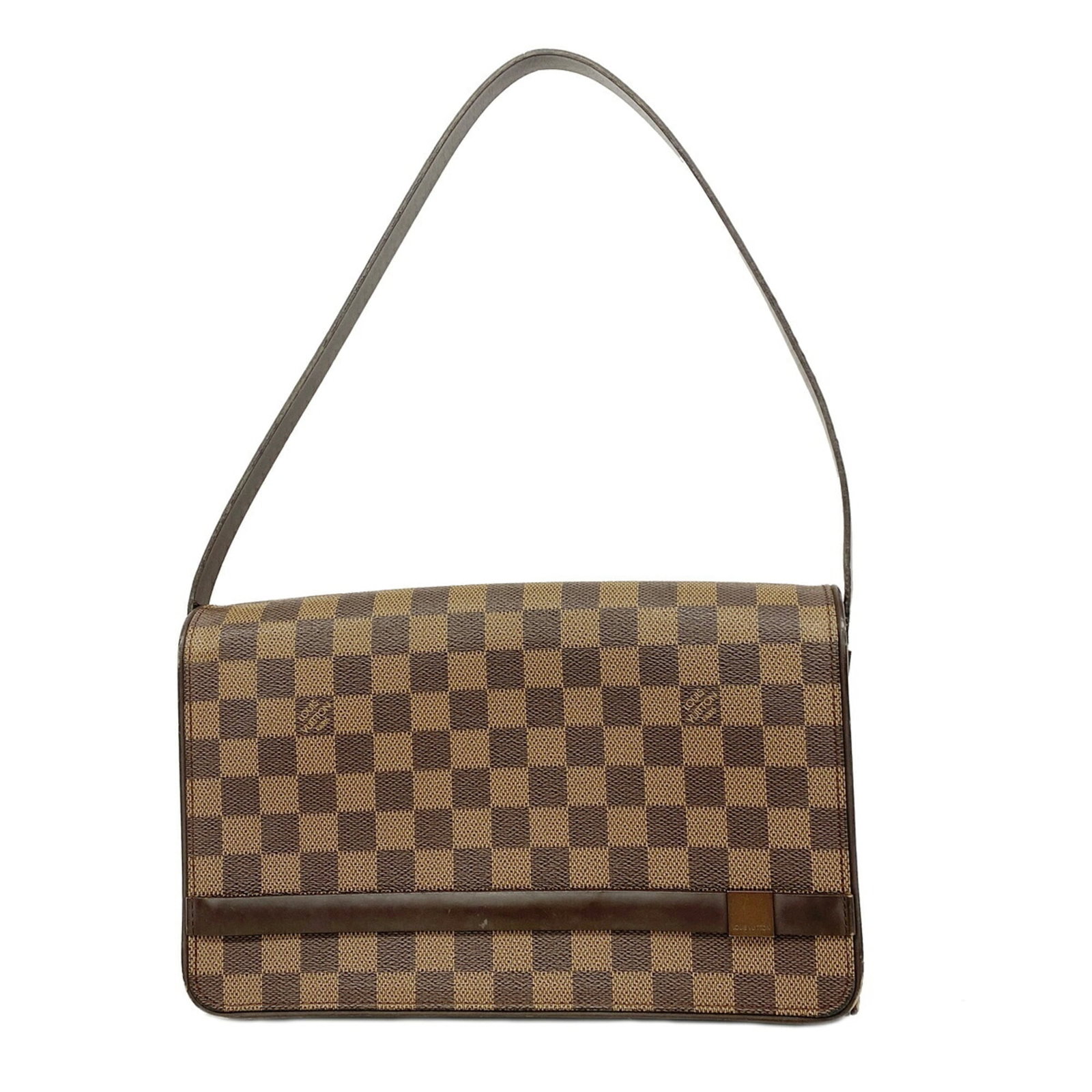 Shoulder Bag by Louis Vuitton: Shoulder Bag by Louis Vuitton Ebene Leather Shoulder Bag by Louis Vuitton, measuring 18cm x 28.5cm x 7cm, features a classic design with clean lines and a spacious interior. The Ebene leather