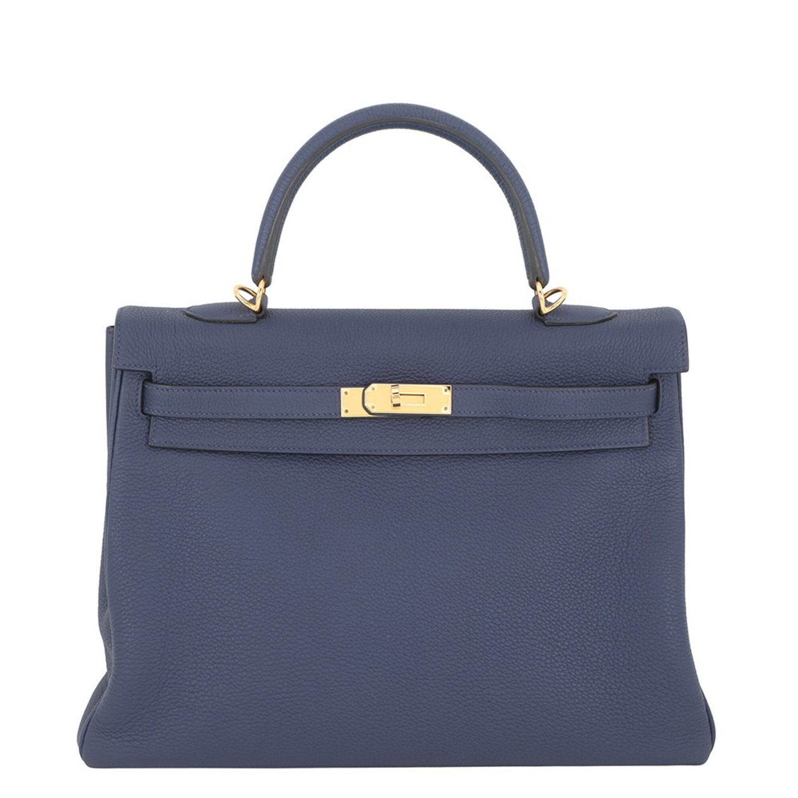 Hermes Handbag Togo Leather: Hermes Handbag Togo Leather Togo leather handbag from French luxury brand Hermes, featuring a classic design with a 25cm x 34.5cm x 13cm size. This navy blue handbag is made from high-quality Togo