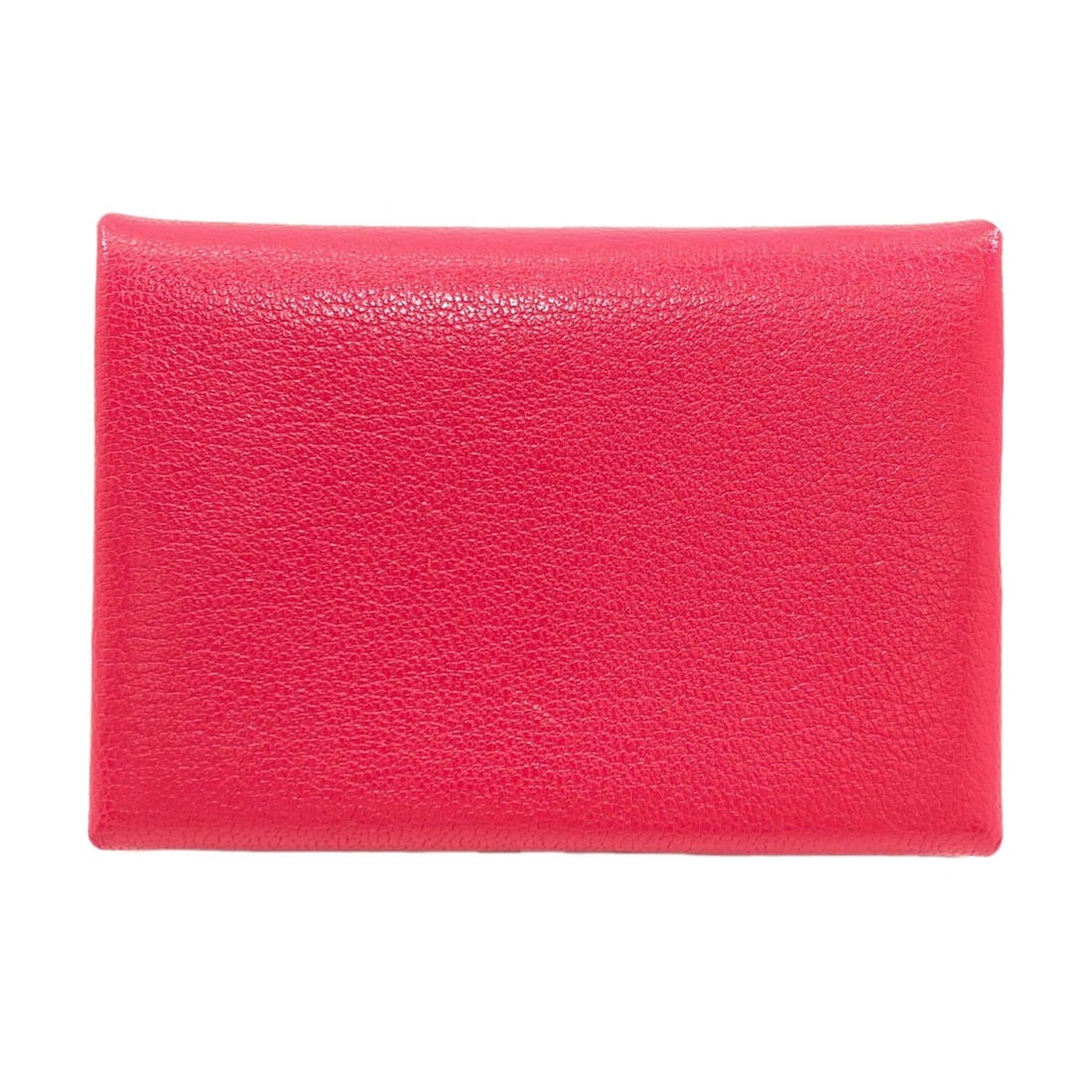 Hermes Calvi Duo Rose Extreme Silverhardware Card Case Chevre Shamquila: Hermes Calvi Duo Rose Extreme Silverhardware Card Case Chevre Shamquila Pink Chevre Shamquila Card Case with Extreme Silver Hardware. This Hermes Calvi Duo Rose card case boasts a striking pink