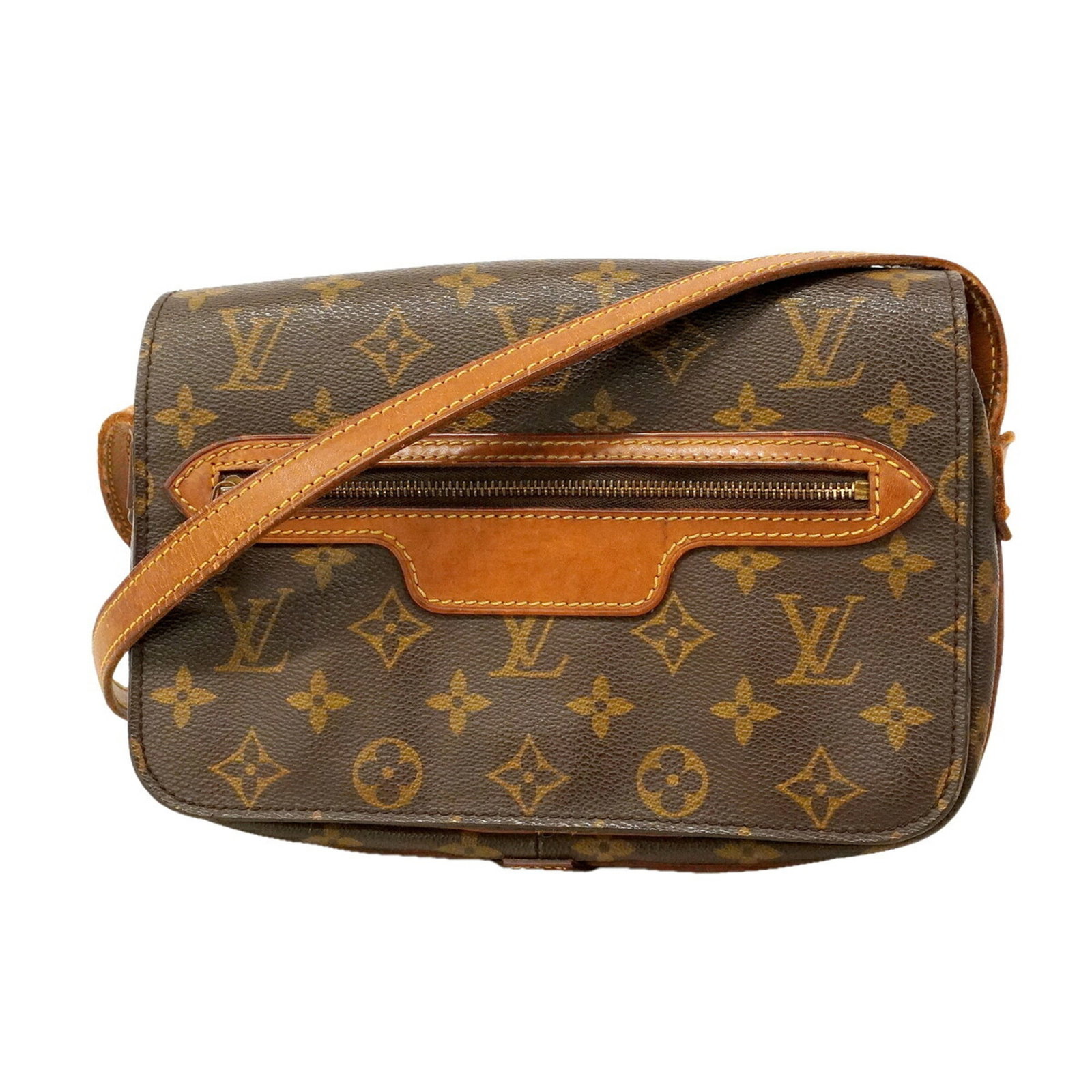 Shoulder Bag by Louis Vuitton: Shoulder Bag by Louis Vuitton Brown Louis Vuitton shoulder bag with a size of 17cm x 23cm x 5cm. This bag features the classic design and signature monogram pattern of the iconic brand. Made with a