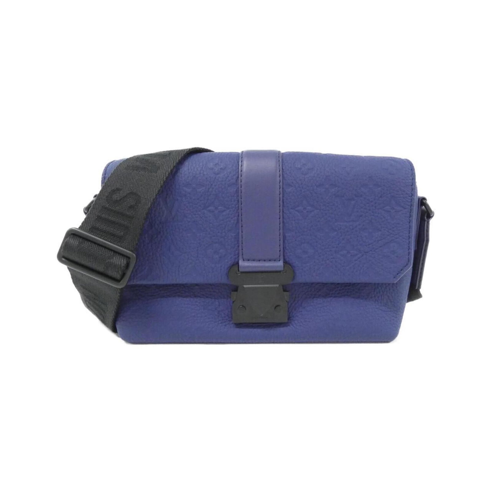 Shoulder Bag Leather Louis Vuitton: Shoulder Bag Leather Louis Vuitton This Louis Vuitton shoulder bag features a striking blue nuit color and is crafted from high-quality calf leather. Measuring 16cm x 28cm x 10cm, it offers a spacious