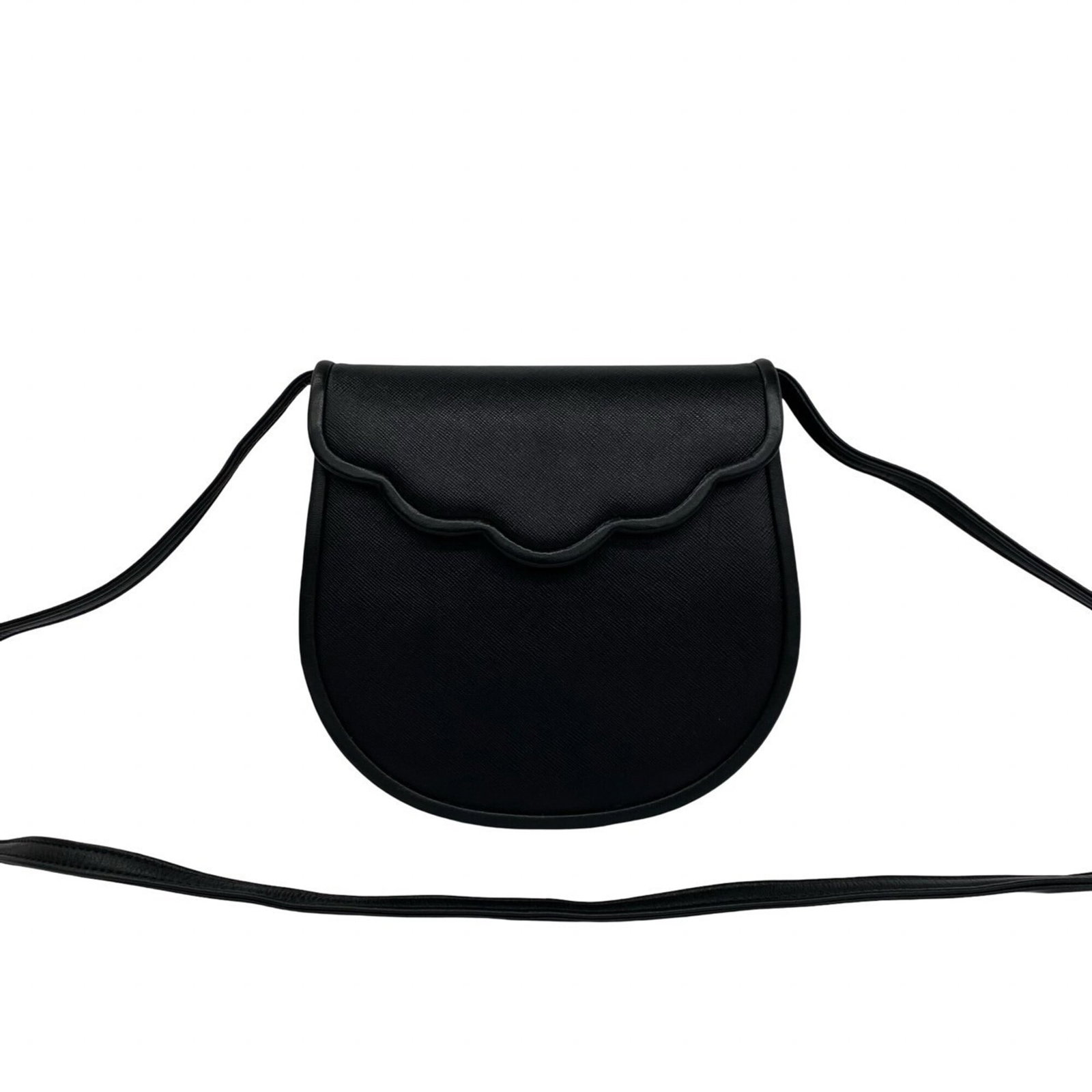 Saint Laurent Leather Shoulder Pochette Bag: Saint Laurent Leather Shoulder Pochette Bag Black leather shoulder pochette bag from Yves Saint Laurent, featuring a sleek and classic design. Measuring 19cm x 19cm x 5.5cm, this small bag is perfect