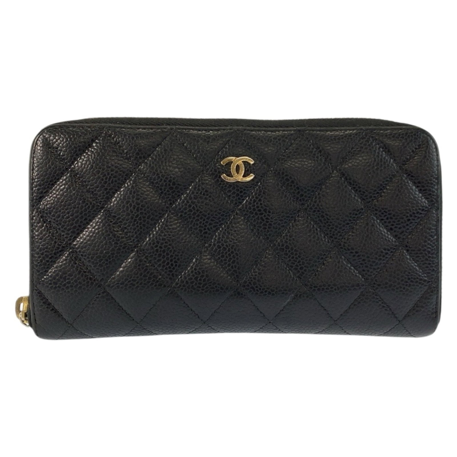 Chanel Long Wallet (Bi-Fold) Leather: Chanel Long Wallet (Bi-Fold) Leather This black leather bi-fold wallet from Chanel is a sleek and sophisticated accessory. Made from high-quality leather, it features a classic design with clean