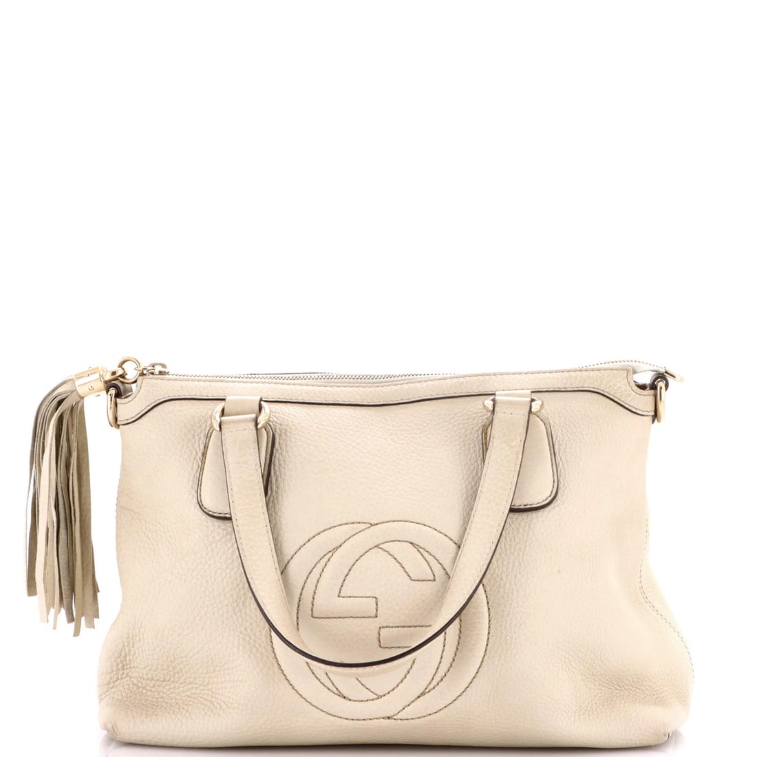 Soho Gucci Convertible Soft Leather Top Handle Bag: Soho Gucci Convertible Soft Leather Top Handle Bag Soft leather exterior and neutral color make this Gucci Soho Convertible Soft Top Handle Bag a stylish choice. The bag's convertible design and
