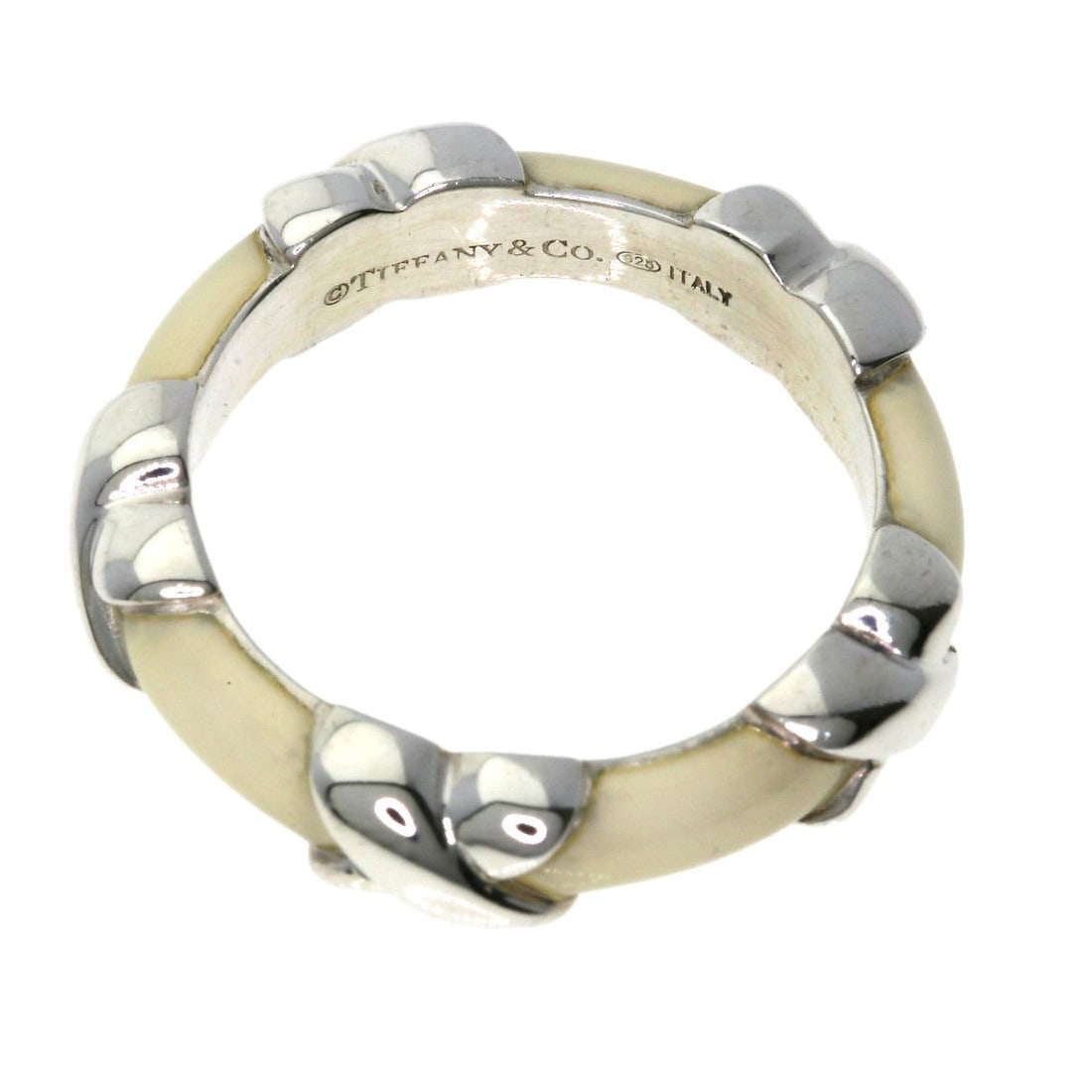 Tiffany Co Enamel Ring Silver - 4