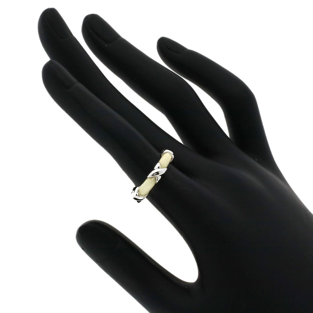 Tiffany Co Enamel Ring Silver - 5