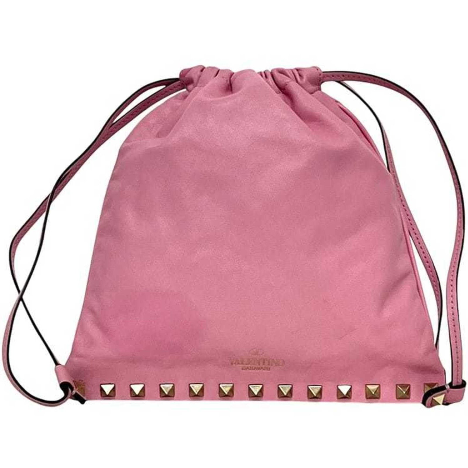Garavani Valentino Leather Clutch Pouch Bag: Garavani Valentino Leather Clutch Pouch Bag Pink leather clutch pouch bag from Valentino Garavani, measuring 21.5cm x 20.5cm x 10cm. This elegant clutch features a signature and is made from