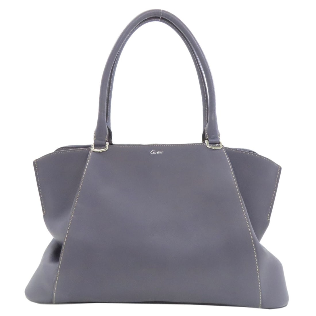 Calf De Cartier C Tote Cartier: Calf De Cartier C Tote Cartier Blue Calf De Cartier C Tote Bag. This Cartier tote bag features a striking blue exterior made from high-quality calf material. Its classic design makes it a timeless