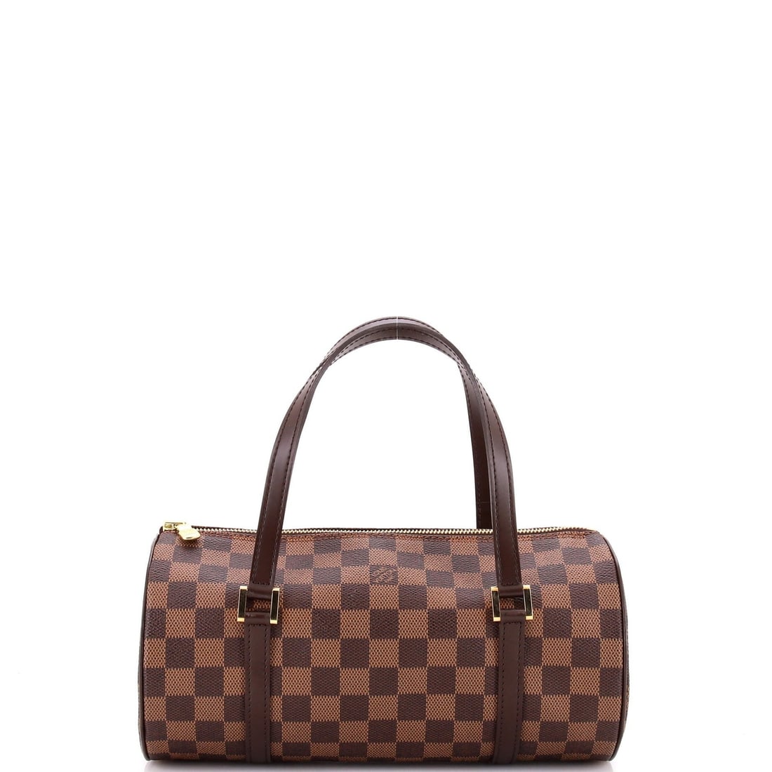 Damier Louis Vuitton 26 Papillon Handbag: Damier Louis Vuitton 26 Papillon Handbag Damier Louis Vuitton 26 Papillon Handbag is a stylish and elegant bowler handbag featuring a classic Damier 26 pattern in brown canvas coated exterior. With