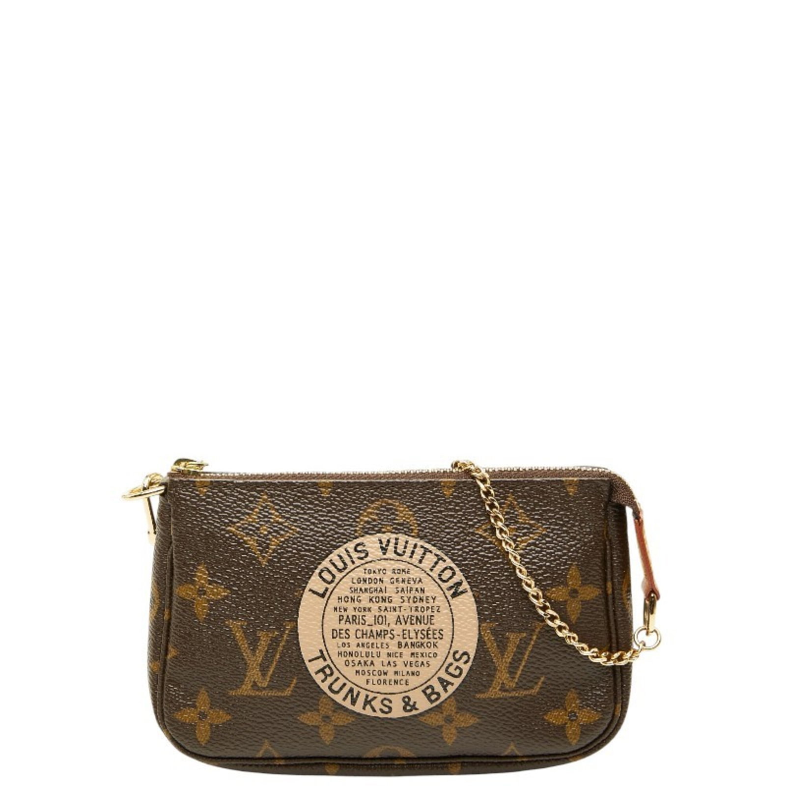 Louis Vuitton Handbag Pochette Pouch Pvc Leather: Louis Vuitton Handbag Pochette Pouch Pvc Leather Brown Louis Vuitton Pochette Pouch Pvc Leather Handbag measures 9.5cm x 14.5cm x 3cm, featuring a combination of PVC and leather materials. The