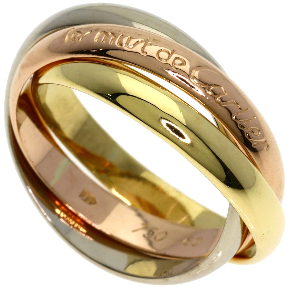 K18 Trinity Ring Cartier Yellow Gold Pink: K18 Trinity Ring Cartier Yellow Gold Pink The K18 Trinity Ring Cartier Yellow Gold Pink is a stunning piece of jewelry featuring a K18 yellow gold construction, with a ring size of 8.25(US). This