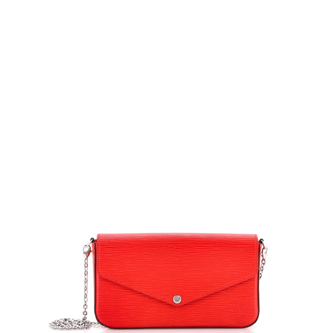 Felicie Pochette Epi Leather Louis Vuitton: Felicie Pochette Epi Leather Louis Vuitton The Felicie Pochette Epi Leather Louis Vuitton is a striking cross body bag with a bold red exterior. Measuring 22" in handle drop and 4.5" in height, this
