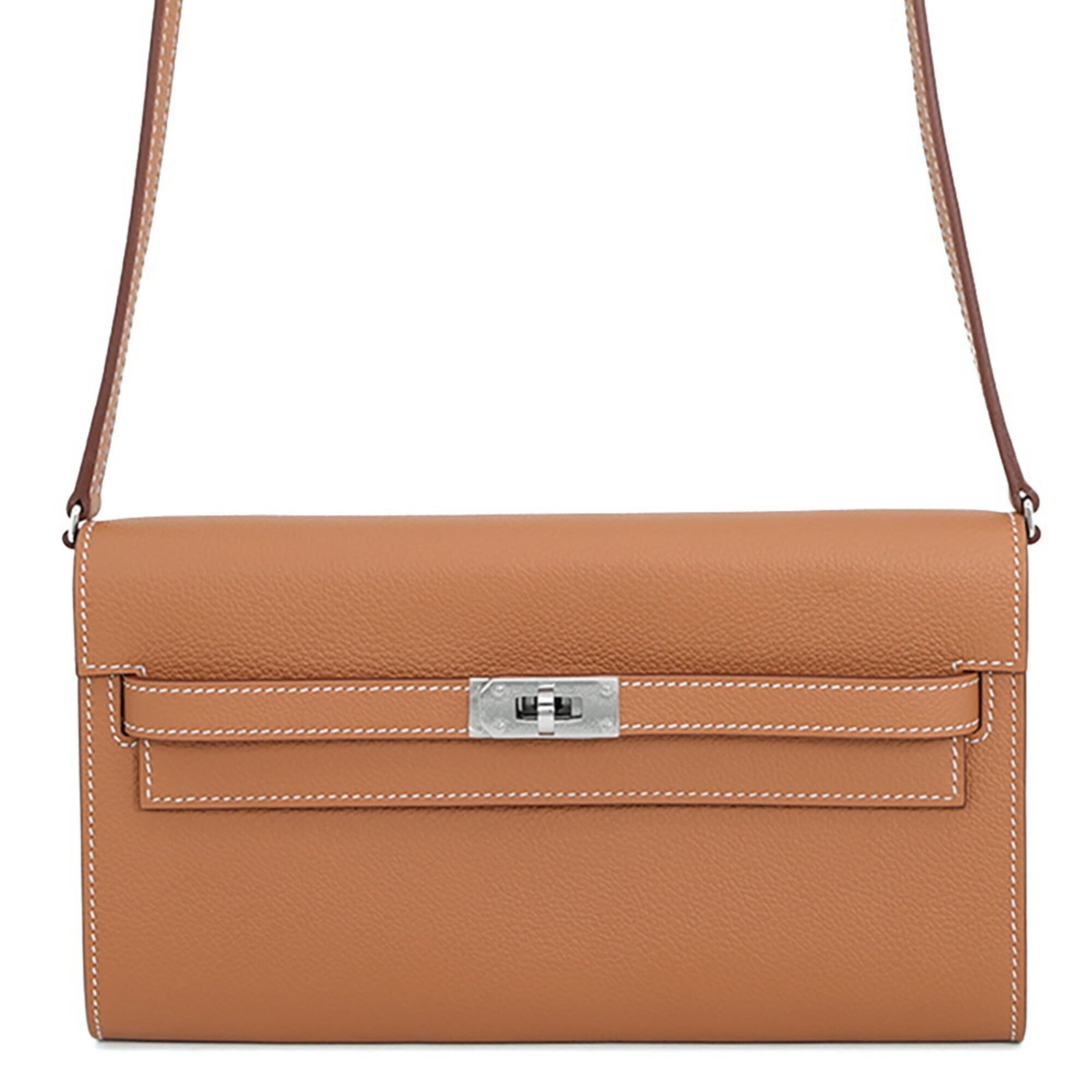 Evercalf Leather Long Hermes Wallet Bi-Fold: Evercalf Leather Long Hermes Wallet Bi-Fold Evercalf leather provides a rich, luxurious feel to this bi-fold wallet from Hermes, with its signature gold tone adding a touch of sophistication. The