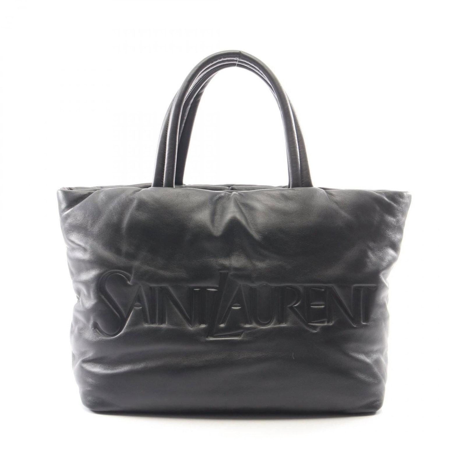Saint Laurent Tote Bag Leather: Saint Laurent Tote Bag Leather Black leather tote bag from Yves Saint Laurent, measuring 35cm x 41cm x 16cm. This classic design features high-quality leather construction and a timeless silhouette.