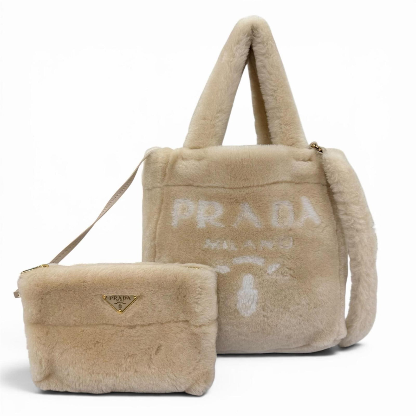 Shoulder Bag Pouch Leather Prada: Shoulder Bag Pouch Leather Prada This Prada Country leather shoulder bag pouch is crafted from high-quality sheepskin leather, offering a unique and stylish accessory. Measuring 22cm x 31cm x 8cm, it 